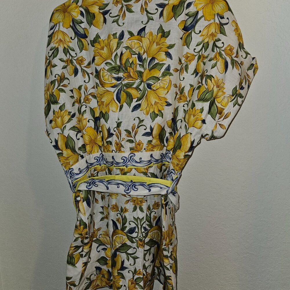 NWT Farm Rio L off-white sicily scarf euroflax premium linen romper - Picture 5 of 9